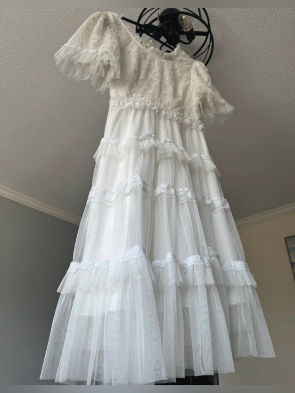 JessaKae White Tiered Lace Dress - Picture 3 of 9